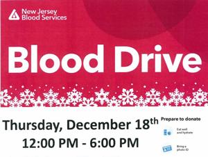 Robbinsville library to host blood drive on Thursday, Dec. 18