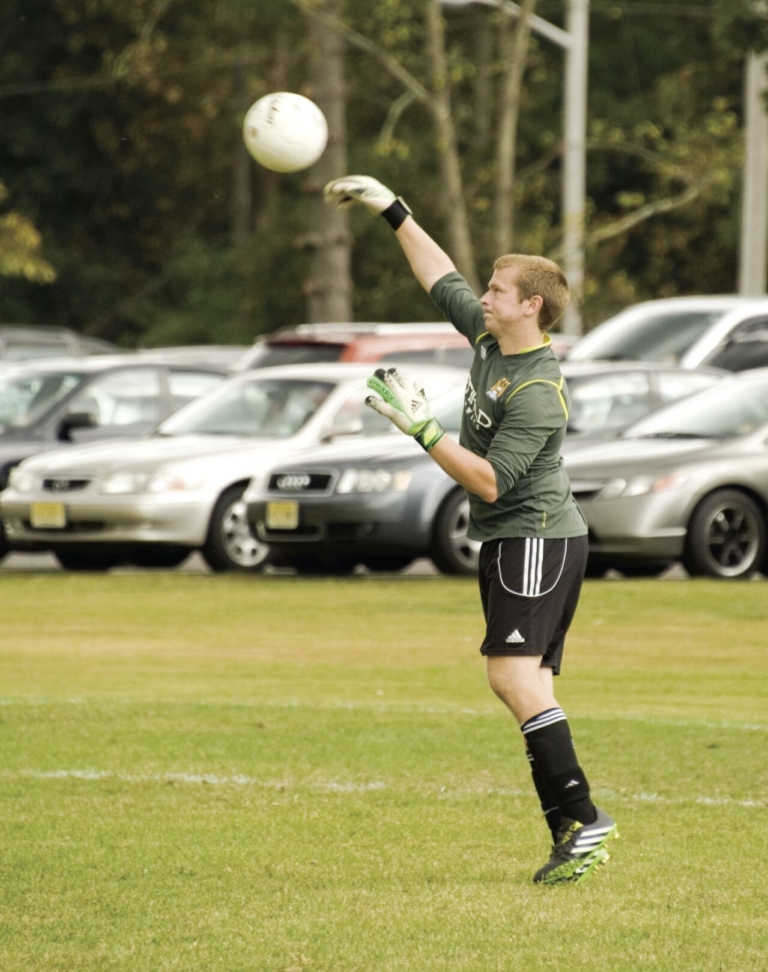 Burlington County College freshman leads men’s soccer from the goal