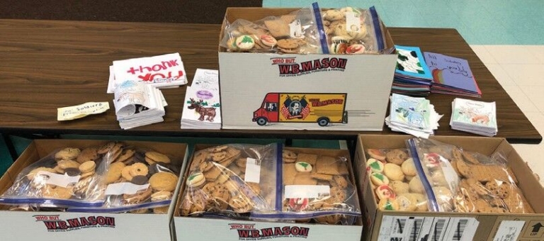 Ewing Parkway second graders share sweet gifts with soldiers