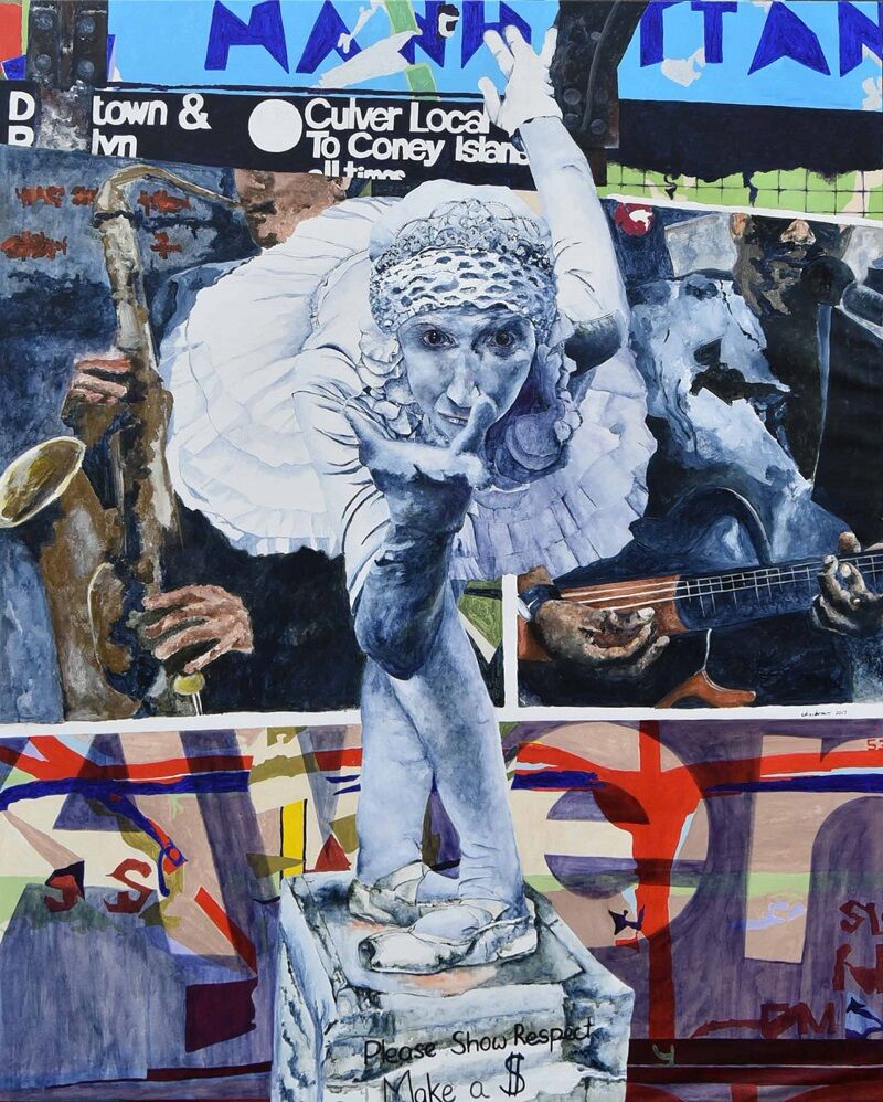 Chee Bravo Subway Performers – The Mime_acrylic_45x57_2017_sm