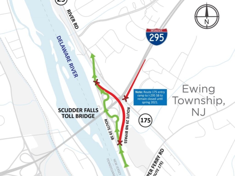 I-295/Route 29 bypass by Scudder Falls Bridge to close starting Jan. 20