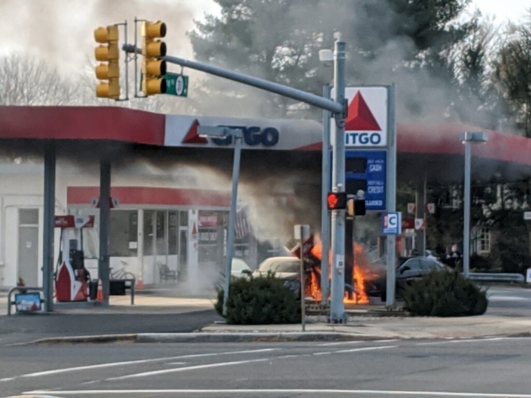 PHOTO: Fire at the Citgo gas station on Pennington Road in Ewing