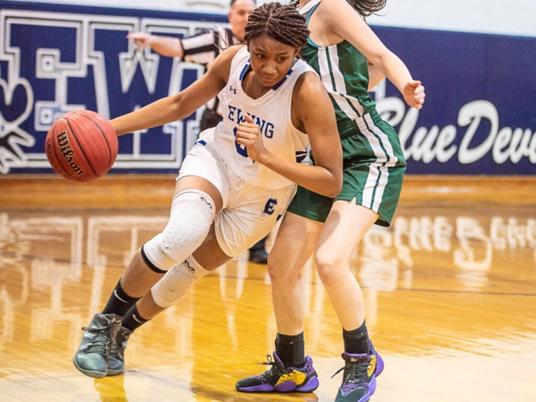 Ewing girls’ basketball player Tamia Warner takes her fun seriously