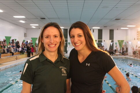 Sisters follow same path to different sides of the pool
