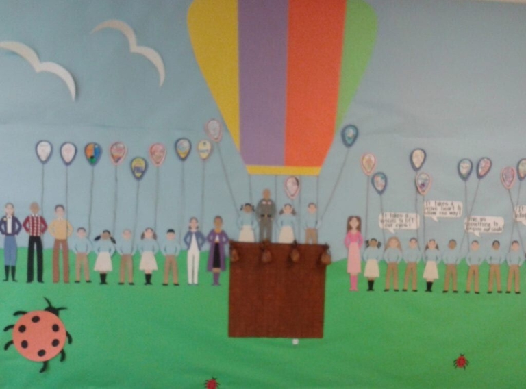Columbus Elementary School staff member creates unique mural