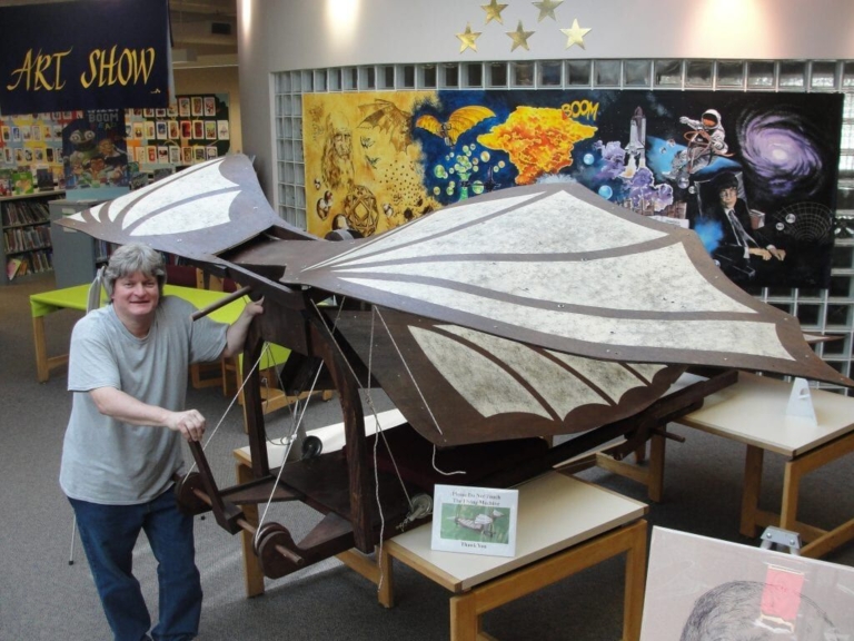 Lawrenceville artist’s DaVinci replica displayed at library