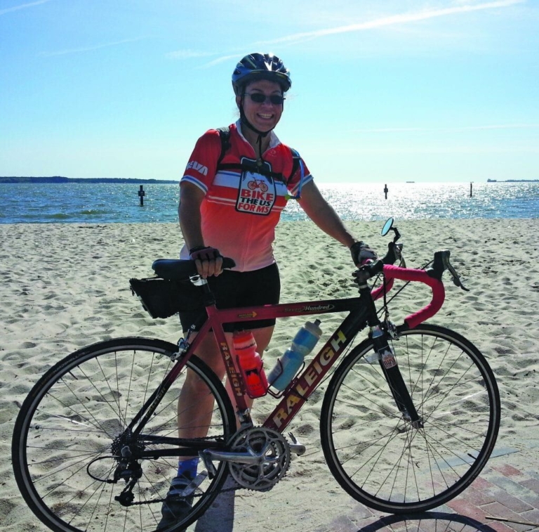 Hamilton cyclist halfway to California