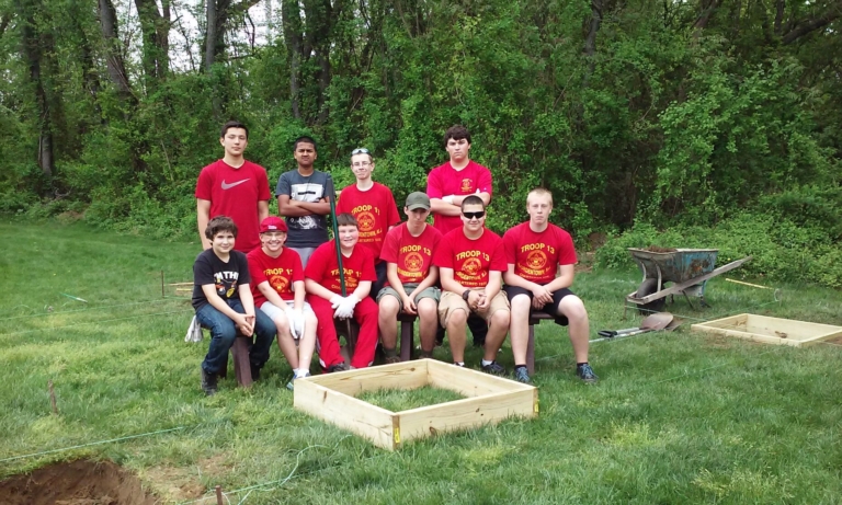 Scouts build fire department recreation area