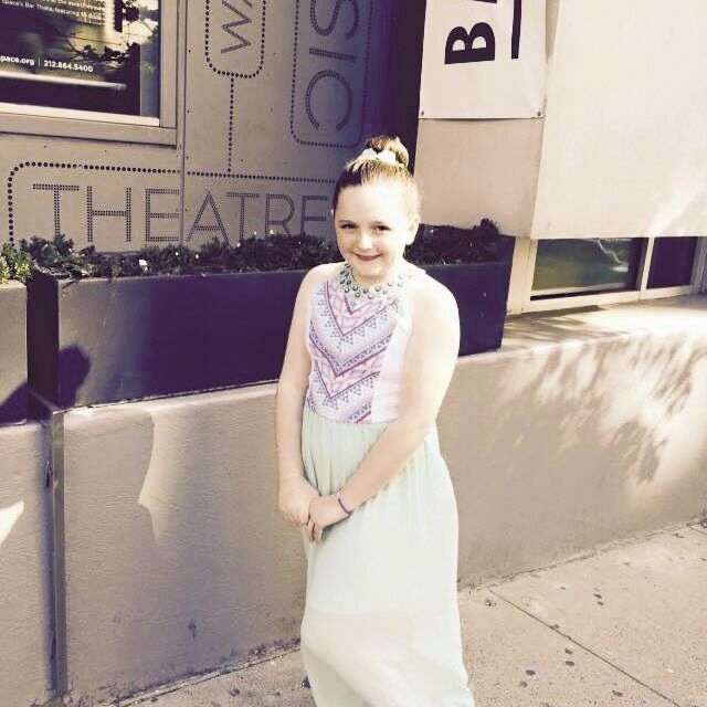 Fifth grader Mia Procaccino sings on NYC stage
