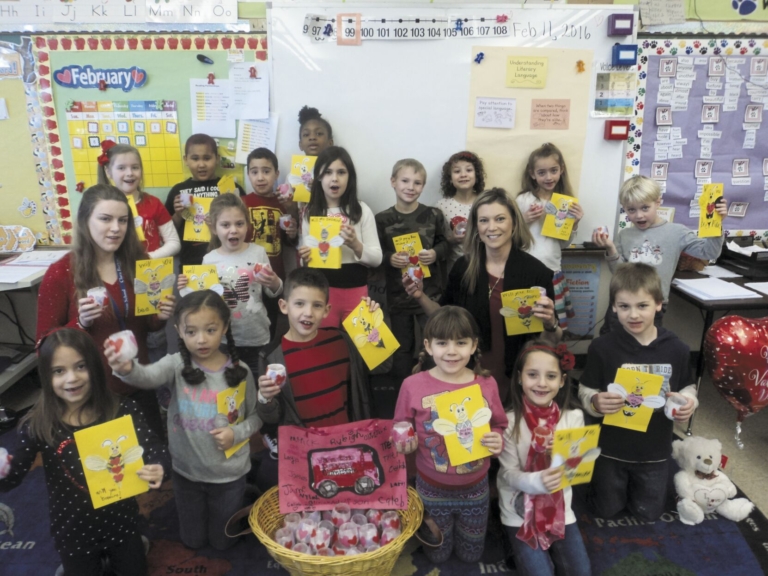 Clara Barton students spread love