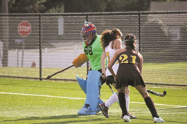 Goalie Ryan uses softball smarts to make saves