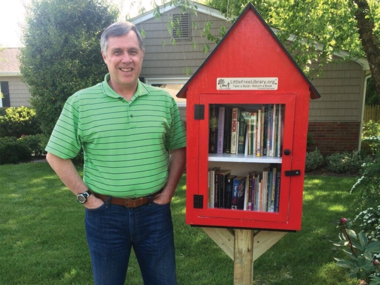 Lawrence resident constructs Little Free Library on lawn