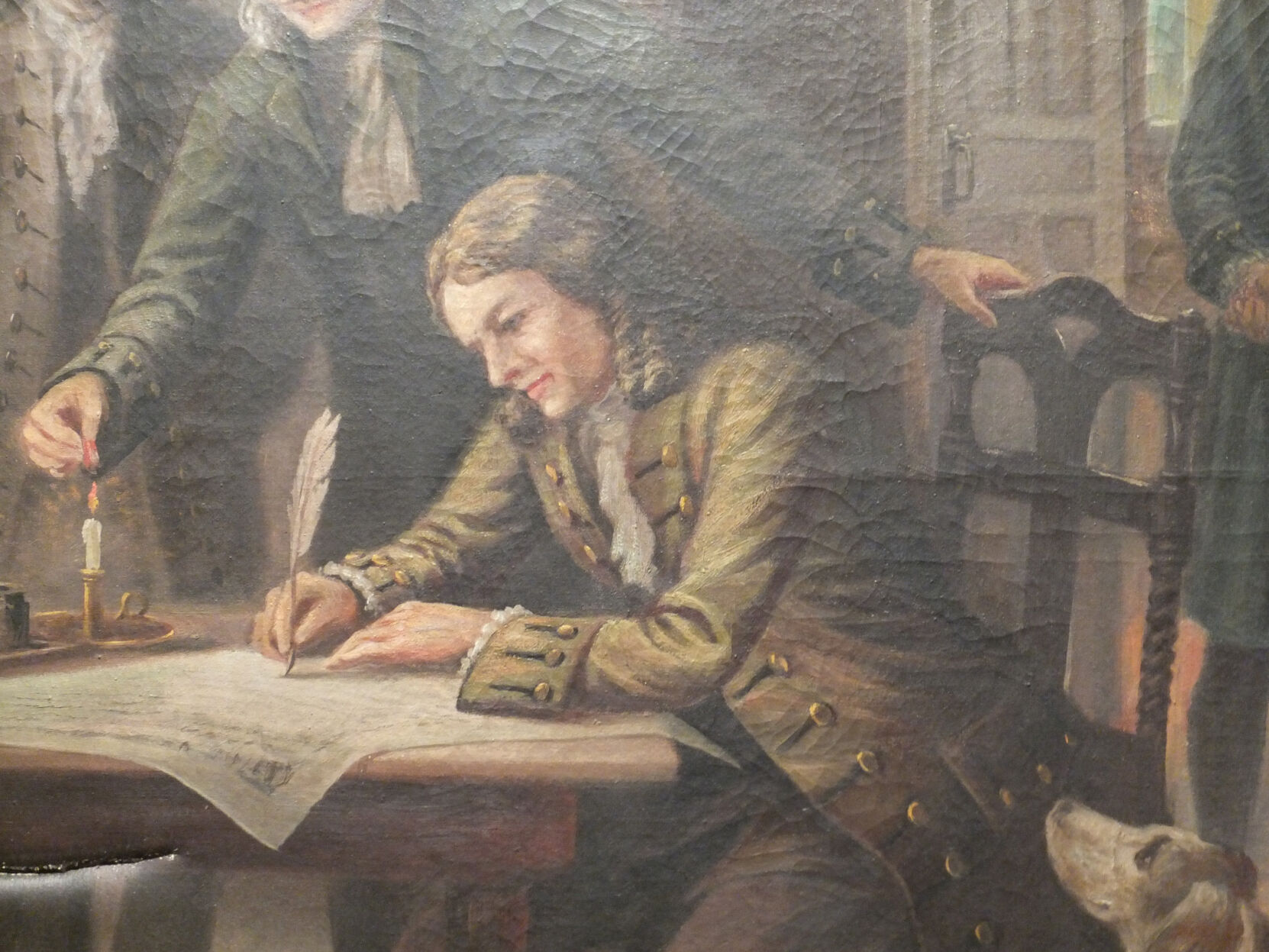 detail of Mahlon Stacy Signing Deed of Property to William Trent