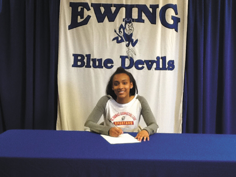 Ewing High student athletes make college choices