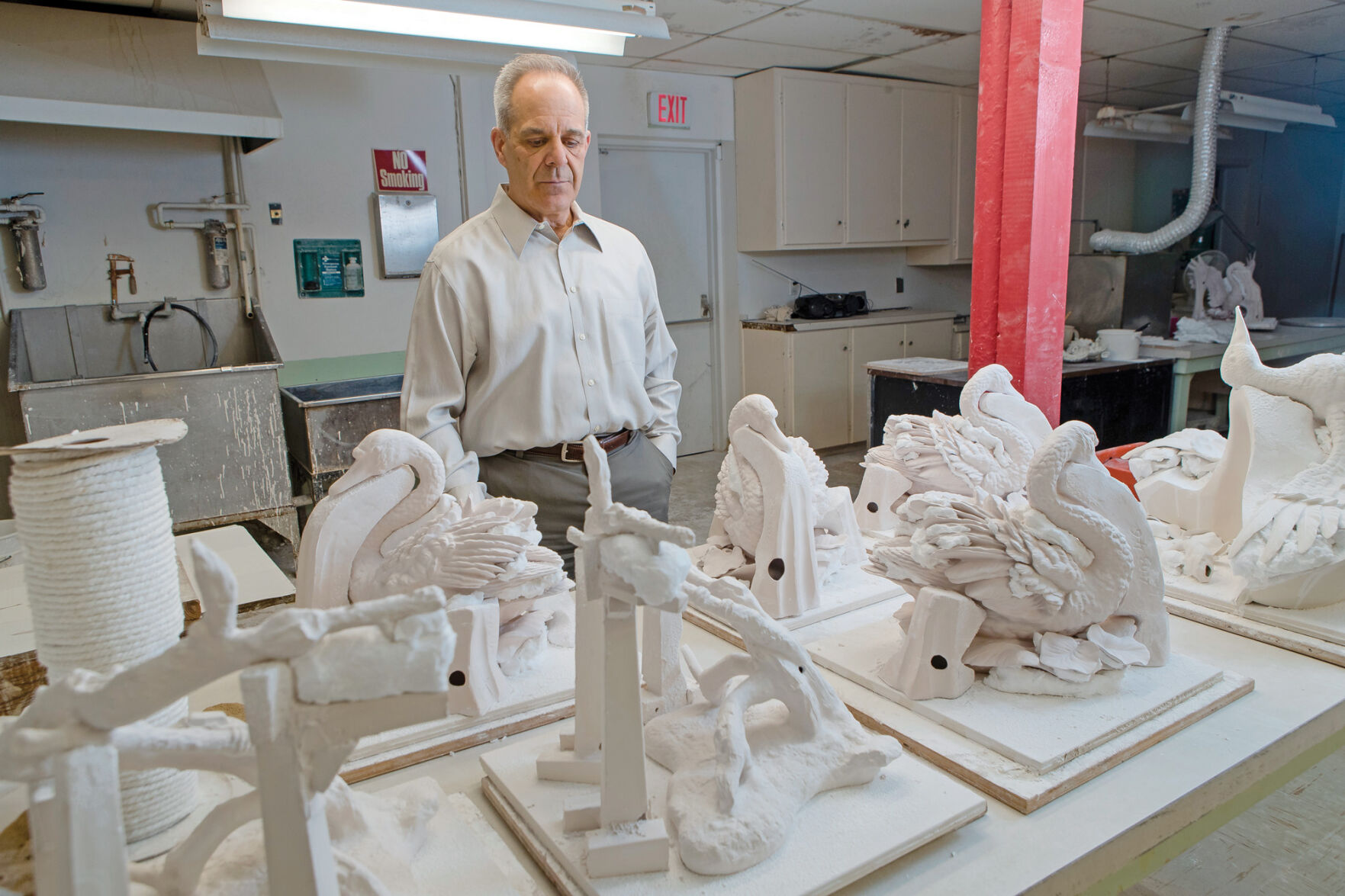 Bob Arace taking inventory of works in progress