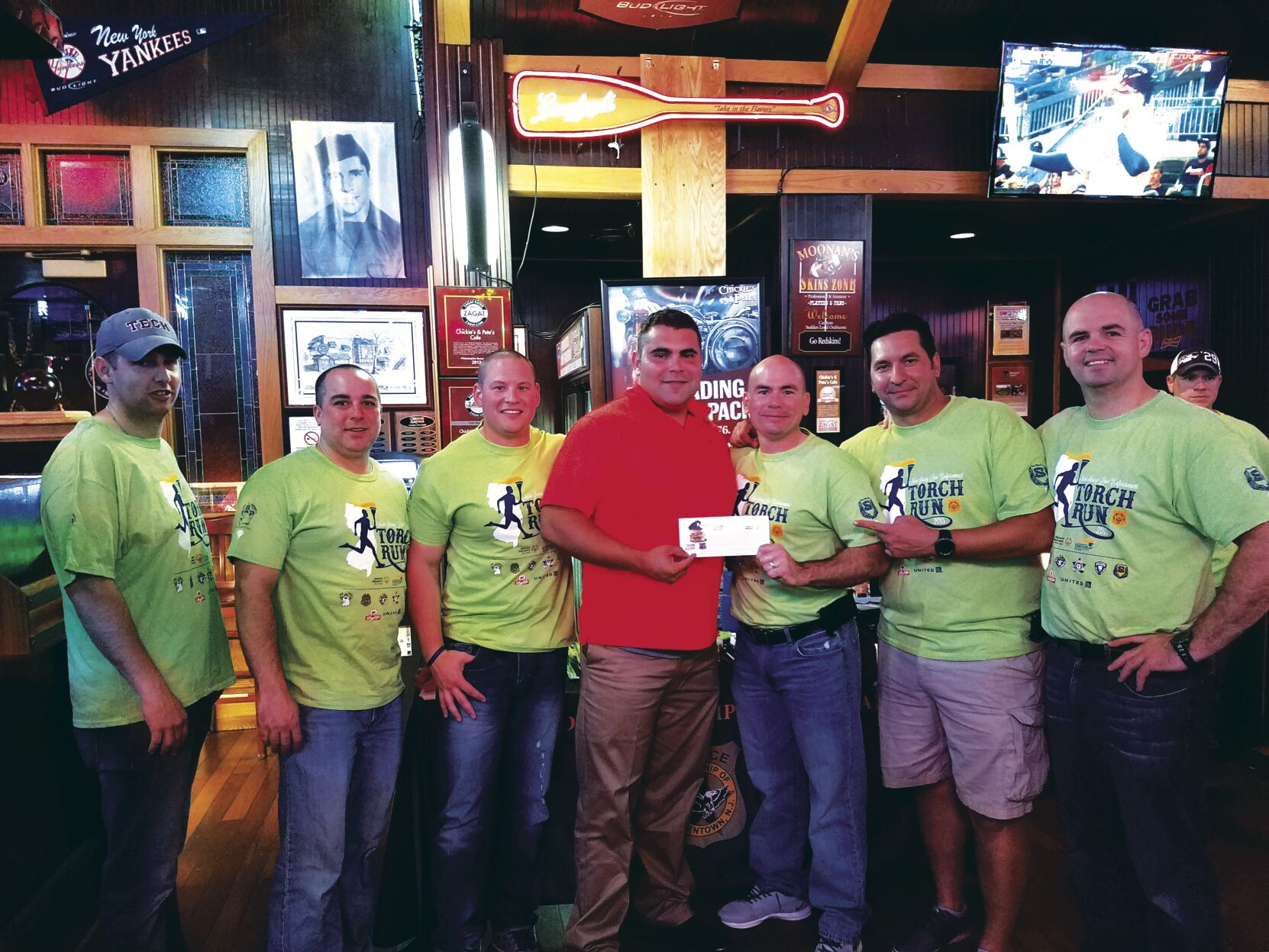 Officers wait tables