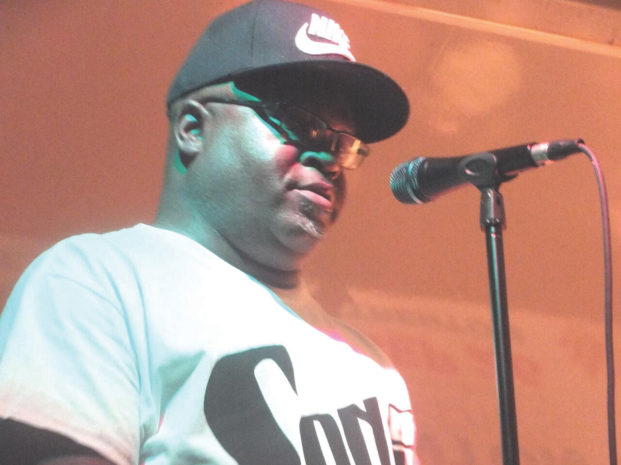 Todd Evans reading during the 2015 Levitt Concerts Series in Trenton