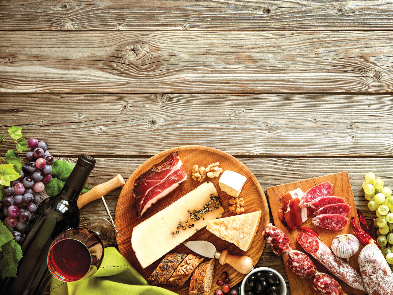 Romantic dinner with wine