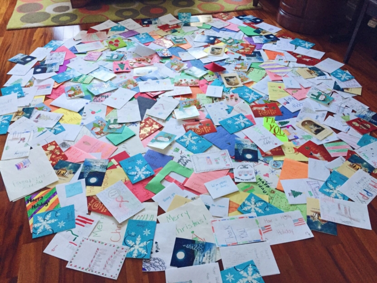 Robbinsville High School American Red Cross Club collects cards for veterans