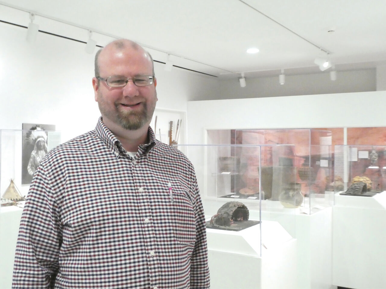 Hands on Guy — New Jersey State Museum prepartor Jim Moss worked on refurbishing the historic models used in the new exhibition.