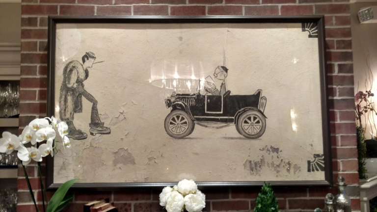 Quiet dining, with images of a bygone era