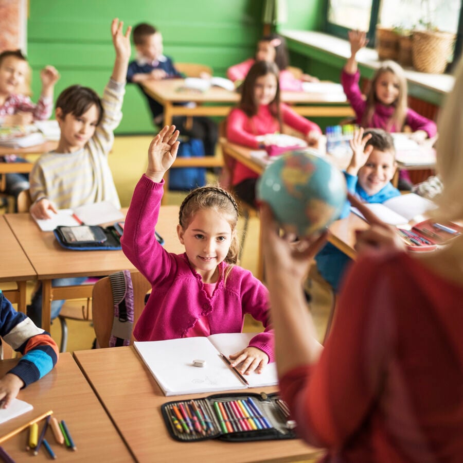 School children on a lesson.