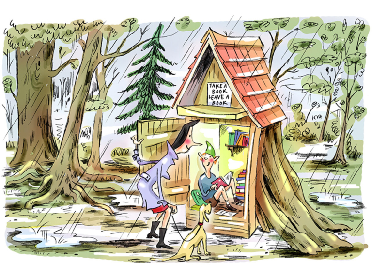 A library among the trees
