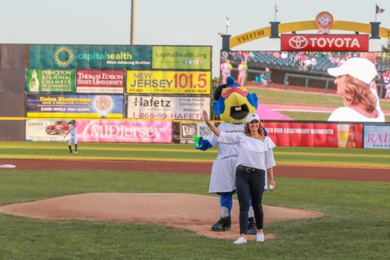 Robbinsville resident throws out first pitch at Trenton Thunder’s First Responders Night