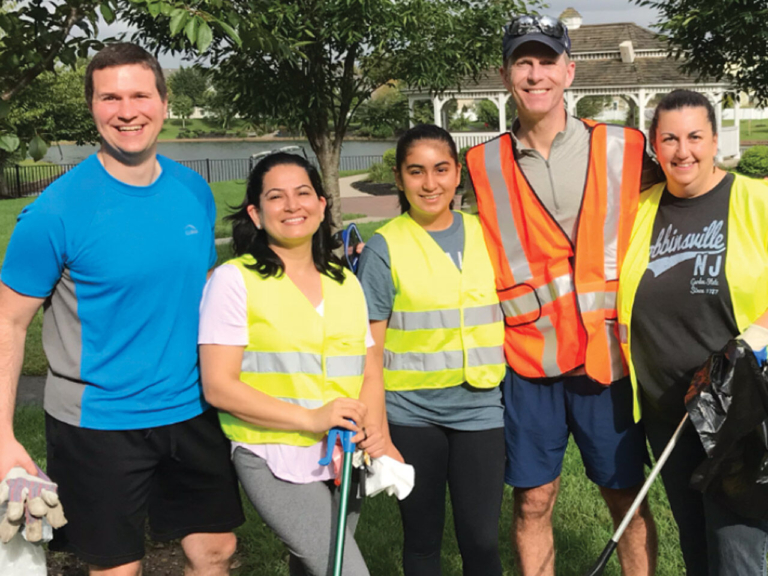 Robbinsville Clean Team takes time out to keep town tidy