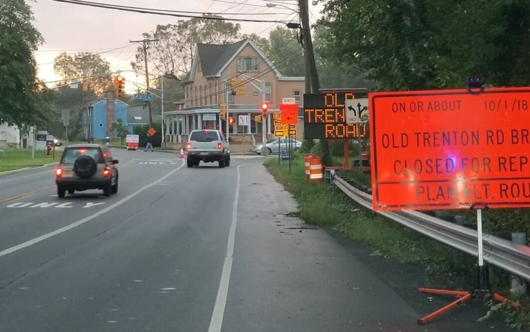 Old Trenton Road closure causes major traffic delays in West Windsor