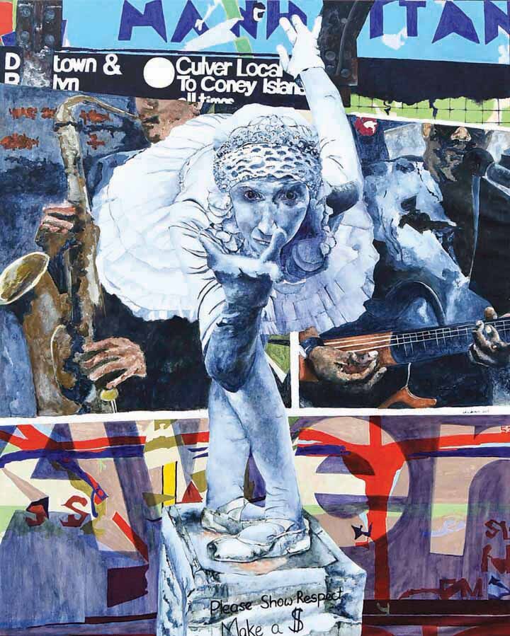 2-9 common threads Chee Bravo Subway Performers – The Mime_acrylic_45x57_2017_sm