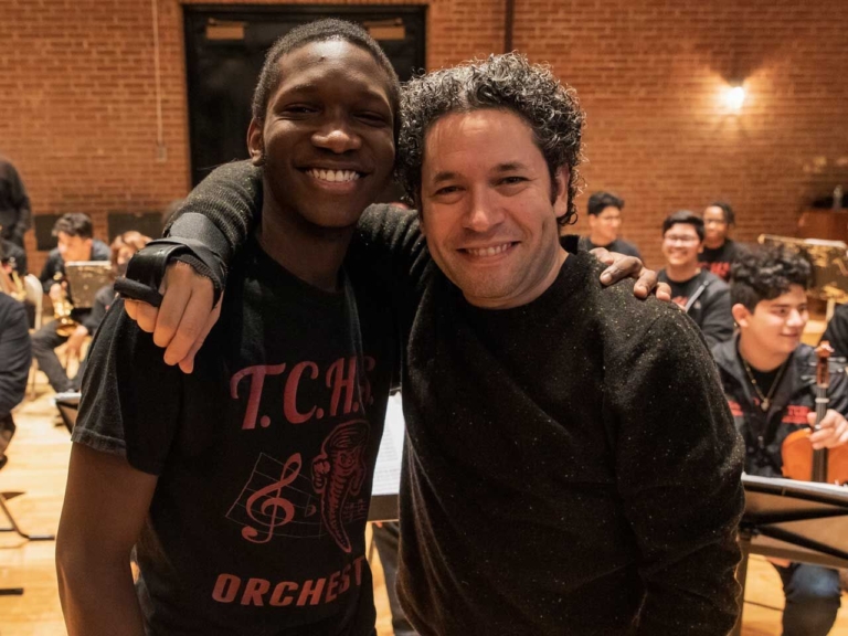 World-famous conductor Gustavo Dudamel a perfect fit for Trenton High orchestra