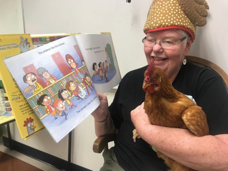 Young readers flock to Bordentown Library’s chicken story time