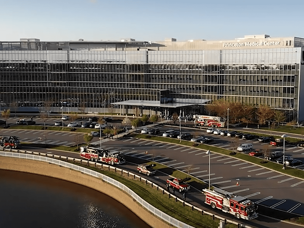 EMS arrive at hospital