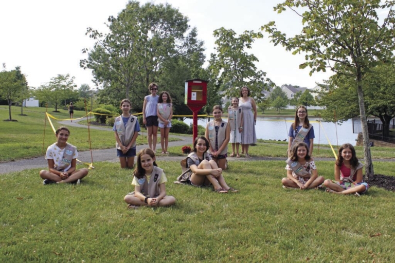 Robbinsville Girl Scout troop builds, installs Little Free Library