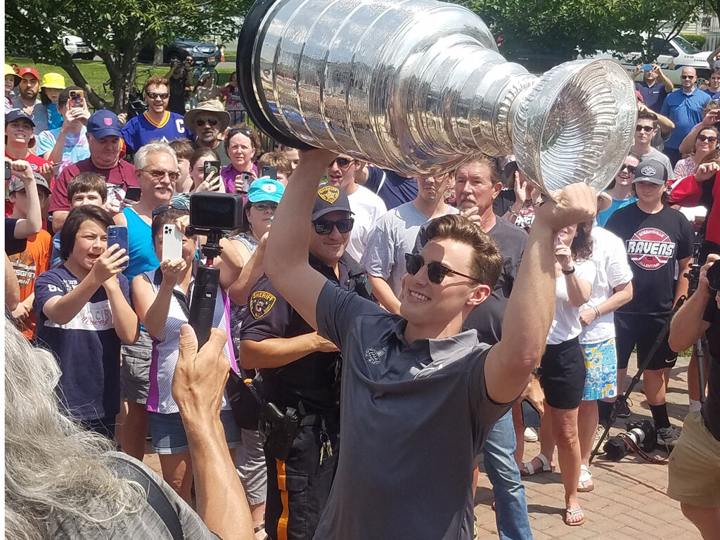 Ross Colton with Stanley Cup