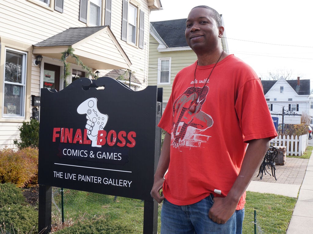 Floyd Bennett outside Final Boss Comics