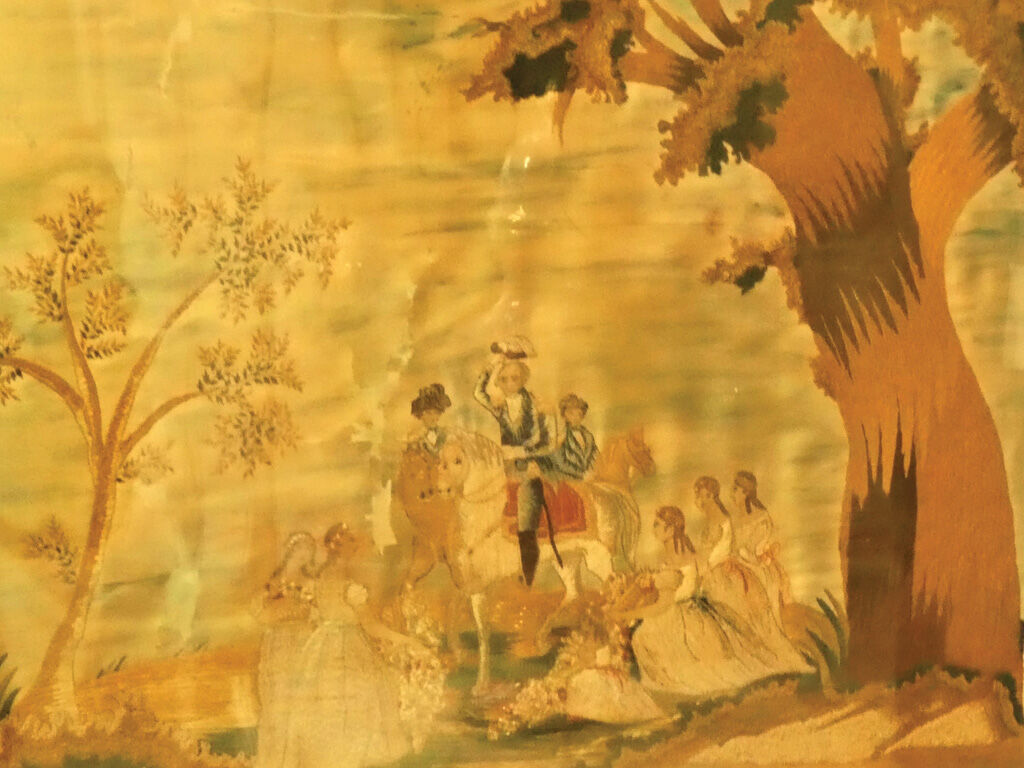 A 1815 Needlework of Trenton Women Welcoming Washington in 1789 - artist unknown.JPG