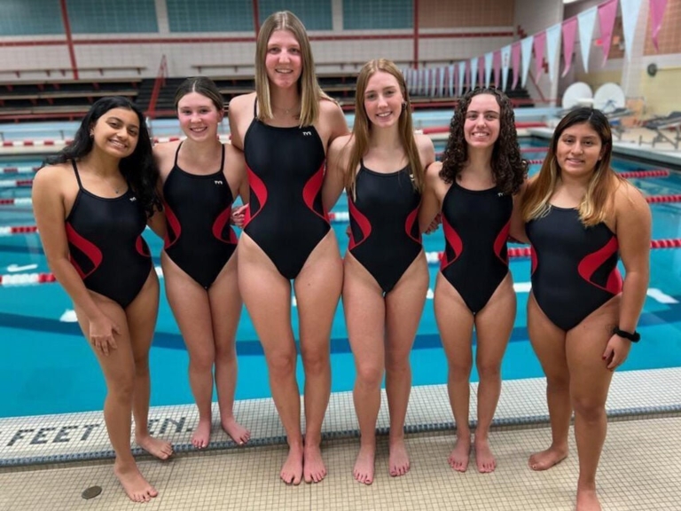 ‘Senior Six’ help power Lawrence High School girls’ swim team