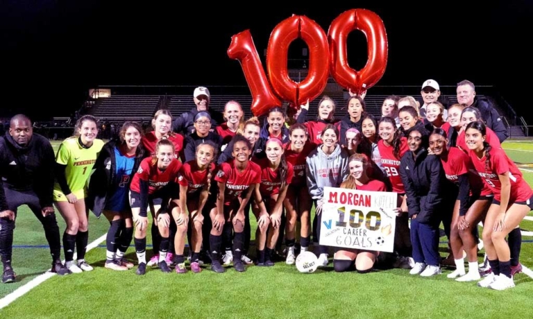Morgan Kotch notches 100 career goals for Pennington soccer