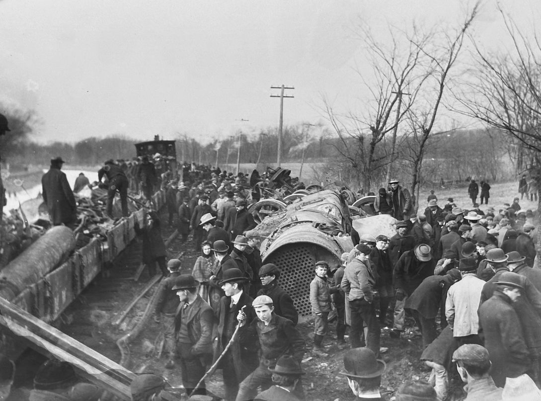 Area thrill seekers inspect the wreck along the canal between Bordentown and Trenton.jpg