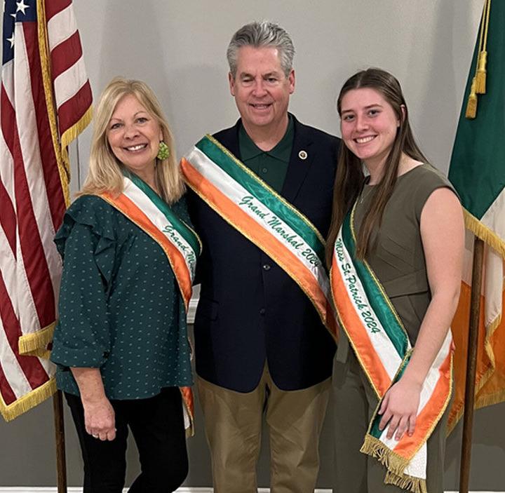 Grand Marshals Hamilton Parade Kevin and Maryann Meara with Miss St. Patrick Kayla Adam