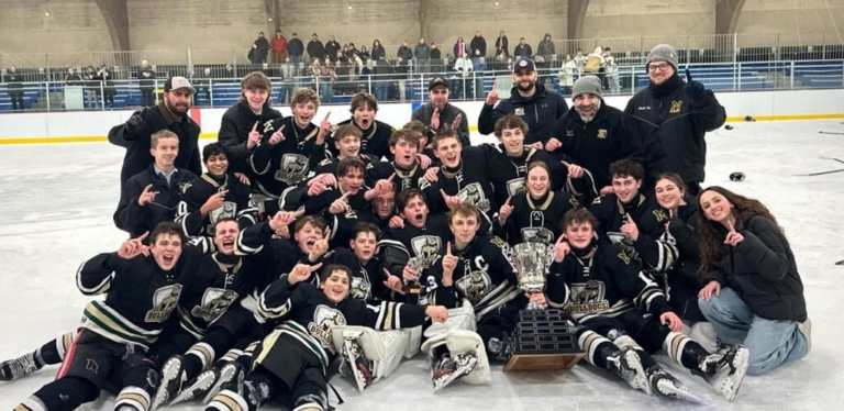 Blake Echternacht MVP, Hopewell-Montgomery CVC Ice Hockey champs