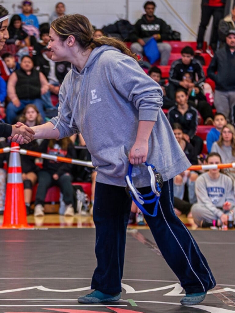 Ewing’s Neuberger caps wrestling career with third CVC crown