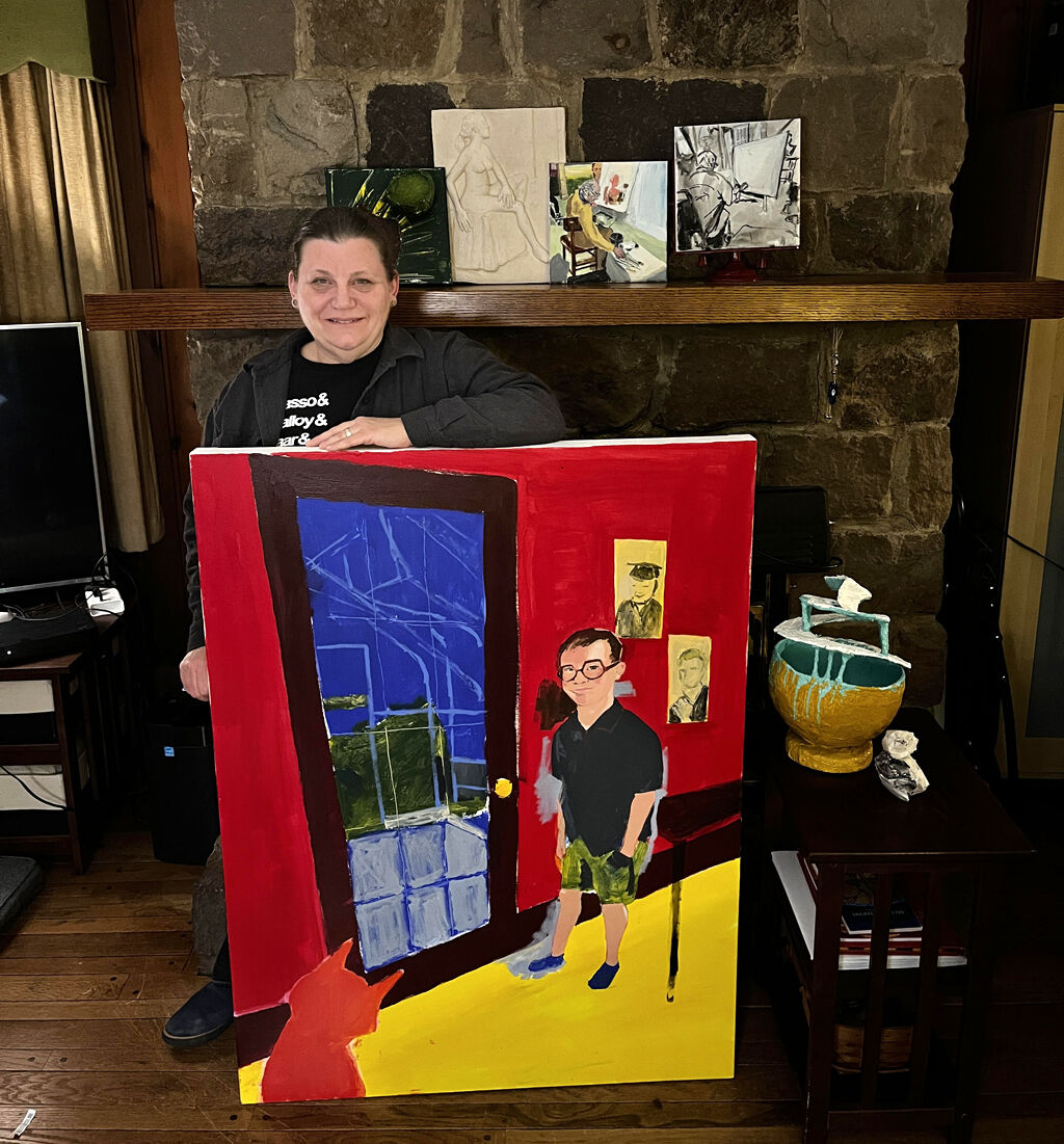 Rebecca Singleton with art